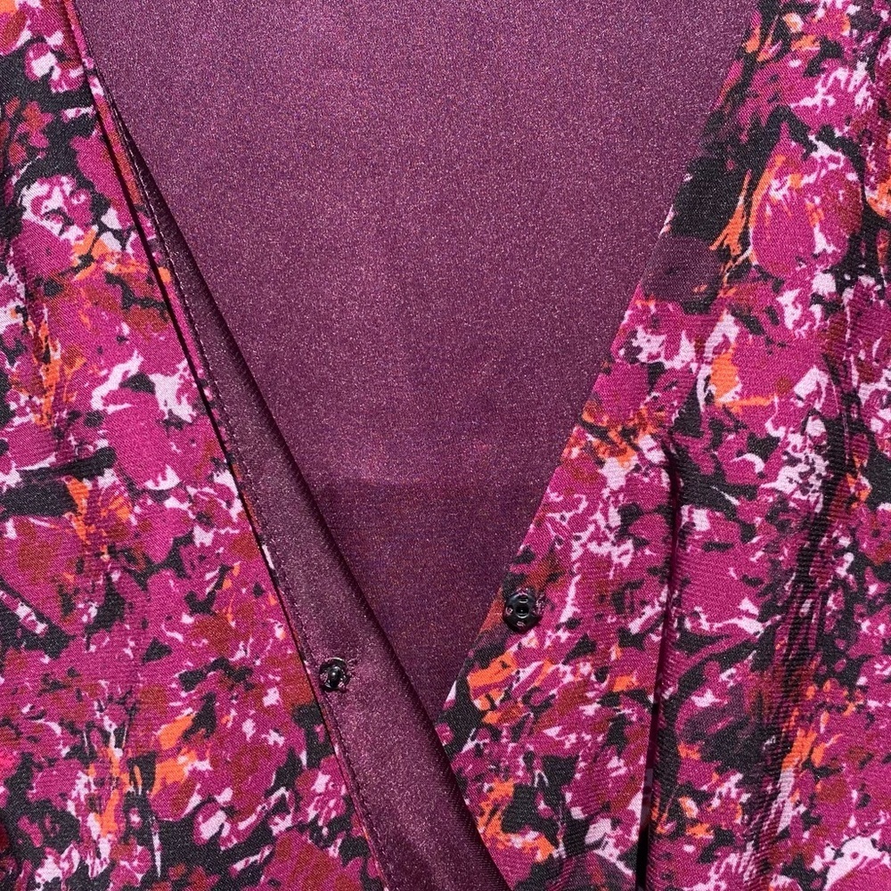 PARKER Women’s Alison Floral Long-Sleeve Ruffle Dress in Cranberry Multi Size 6 - Picture 8 of 12